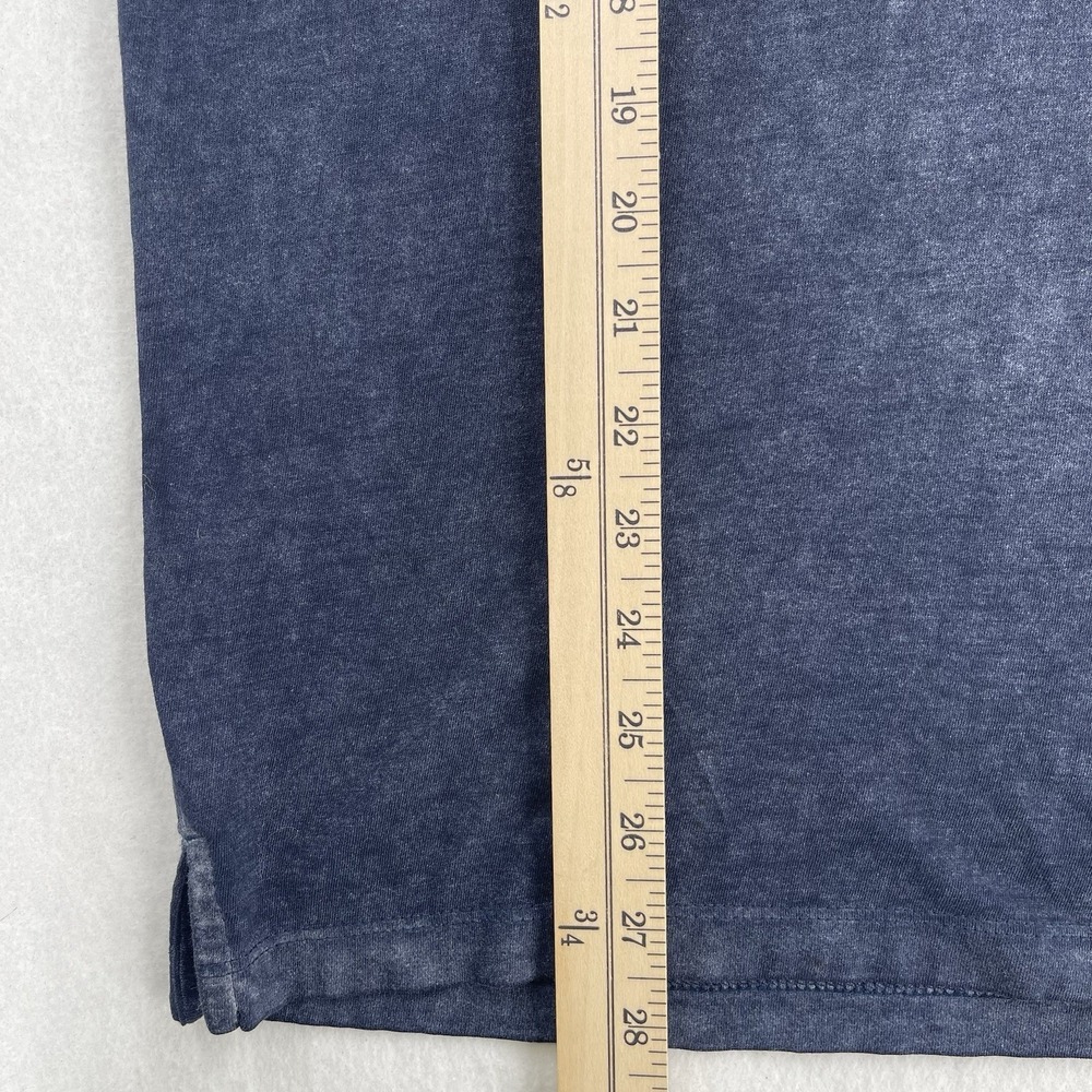 John Varvatos Polo Shirt Mens M Blue Black Stone Wash Short Sleeve Cotton Casual - Picture 6 of 9